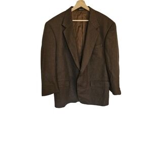 VTG fumagallis virgin wool sports coat 44R brown Puppytooth two‎ button